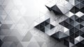 Abstract grayscale geometric pattern with intersecting lines and three-dimensional triangular forms. Generative AI Royalty Free Stock Photo
