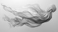 Abstract Grayscale Image of a Translucent, Flowing Form Resembling a Kite or Stylized Creature