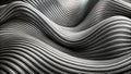 Abstract grayscale image of undulating parallel lines creating a flowing wave pattern. Generative AI Royalty Free Stock Photo