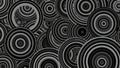 Abstract grayscale pattern featuring overlapping concentric circles background design Royalty Free Stock Photo