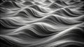 Abstract grayscale undulating wave pattern, flowing lines creating a dynamic visual texture. Generative AI Royalty Free Stock Photo