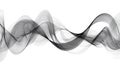 Abstract grayscale wave flowing on white background, website header
