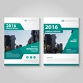 Abstract green annual report Leaflet Brochure Flyer template design, book cover layout design Royalty Free Stock Photo