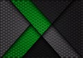 Abstract green arrow on dark gray hexagon pattern design luxury background texture vector Royalty Free Stock Photo