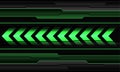 Abstract green arrow direction black metallic cyber geometric design modern futuristic technology background vector Royalty Free Stock Photo