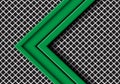 Abstract green arrow direction overlap on grey metal square mesh design modern futuristic background vector Royalty Free Stock Photo