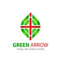 Abstract Green Arrow Leaf Modern Graphics Logo Design Vector Illustration Royalty Free Stock Photo