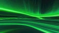 Abstract green aurora undulating like silk across a 3D business technology landscape, cybernetic circuitry interweaving with ether Royalty Free Stock Photo