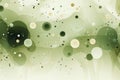 Abstract green background with circles and particles. Royalty Free Stock Photo