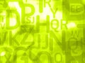 Abstract green background with random letters Royalty Free Stock Photo
