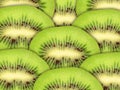 Abstract green background with raw kiwi slices Royalty Free Stock Photo
