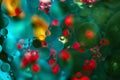 Abstract green background and red bubbles Royalty Free Stock Photo