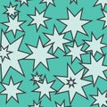 Abstract green background with seven star stars
