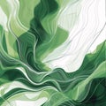 abstract green background with smooth lines and waves, vector illustration Royalty Free Stock Photo