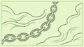 Abstract green background with wavy chain pattern, symbolizing organic connection, vector design Generative AI Royalty Free Stock Photo