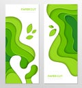Abstract green banner - set of vector template illustrations Royalty Free Stock Photo