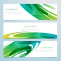 Abstract green banners collection