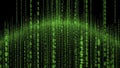 Abstract Green Binary Code Digital Rain Matrix Background Royalty Free Stock Photo