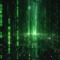 Abstract Green Binary Code Matrix Digital Technology Futuristic Background Royalty Free Stock Photo