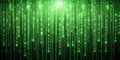 Abstract green binary matrix code background AI-Generated Content Royalty Free Stock Photo