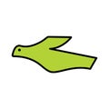 abstract green bird icon vector isolated on white background Royalty Free Stock Photo