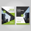 Abstract green black annual report Leaflet Brochure Flyer template design, book cover layout design Royalty Free Stock Photo