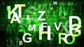 Abstract Green Black and White Alphabet Background Vector Royalty Free Stock Photo