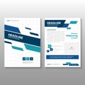 Abstract Green blue annual report Leaflet Brochure Flyer template design, book cover layout design Royalty Free Stock Photo