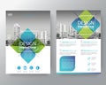 Abstract green and blue cross graphic element Vector brochure co Royalty Free Stock Photo