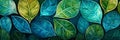 Abstract Green and Blue Leaf Pattern Royalty Free Stock Photo