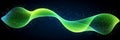 Abstract Green And Blue Luminous Wave Design Element A Dynamic Display Of Light And Energy Royalty Free Stock Photo