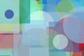 Abstract green blue red circles squares illustration background Royalty Free Stock Photo