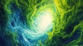 Abstract Green and Blue Swirls Illustration Embodying Earth Day Renewal Themes