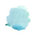 Abstract green and blue watercolor on white background. Colored splashes on paper. Hand drawn illustration. Royalty Free Stock Photo