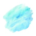 Abstract green and blue watercolor on white background. Colored splashes on paper. Hand drawn illustration. Royalty Free Stock Photo