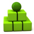 Abstract green business pyramid 3d Royalty Free Stock Photo