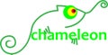 Abstract green chameleon with the inscription lizard business logo