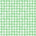 Abstract Green Check Watercolor Background. ECO Plaid Seamless Pattern For Fabric Textile And Paper. Simple Stripe Hand