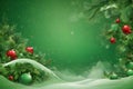 abstract green christmas with red ball background Royalty Free Stock Photo