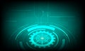 Abstract Green circle cog gear digital technology background, futuristic structure elements concept background Royalty Free Stock Photo