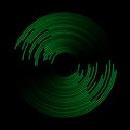 Abstract green circle lines on black background. Logo, icon or design element Royalty Free Stock Photo