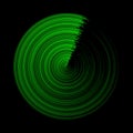 Abstract green circle lines on black background. Logo, icon or design element. Radar icon Royalty Free Stock Photo