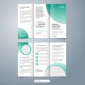 Abstract green circle tri fold brochure template vector Royalty Free Stock Photo