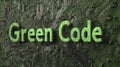 Abstract Green Code Text On Circuit Board Texture