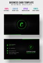 Abstract green corporate business card template
