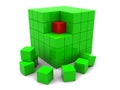 Abstract green cube