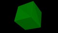 An abstract green cube. Abstract technology background. 3D rendering