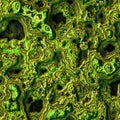 Abstract green 3D illustration relief background. Natural seamless surface