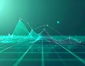 Abstract Green Data Graph Network Visualization with Grid Background Royalty Free Stock Photo