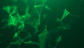 Abstract green digital background. Big data visualization. Science background. Big data complex with compounds. Lines plexus